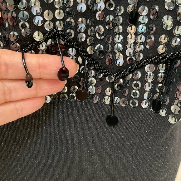 XXI Sequin Sweater Vest, Black, Size L, Great Shape - Picture 6 of 9